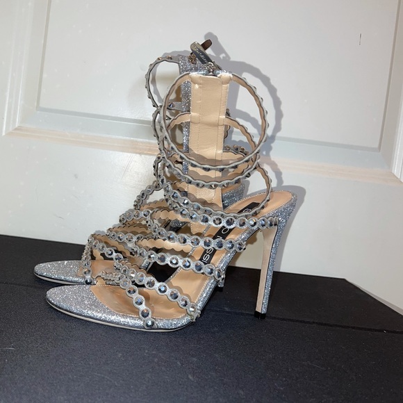 Sergio Rossi Kimberly 105 Crystal Heeled Sandals - Picture 9 of 15